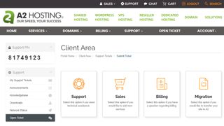 A2 Hosting's client area