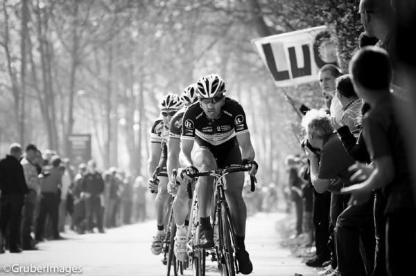 Fabian Cancellara (RadioShack-Nissan) leads from the front but he was unable to win