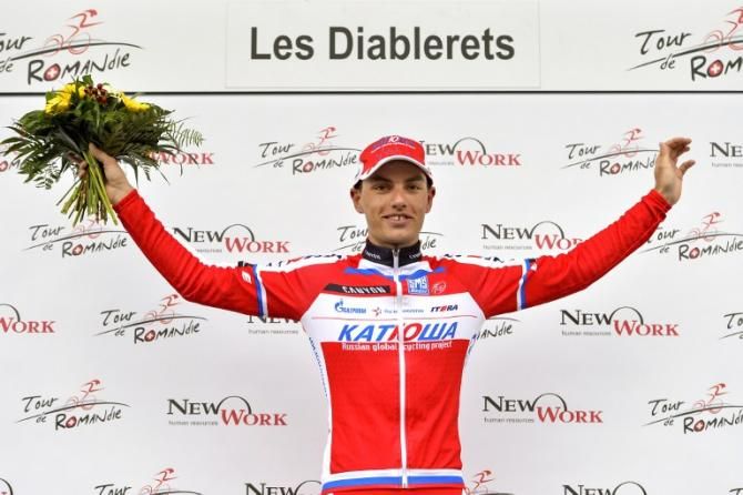 Simon Spilak (Katusha) won the stage in les Diablerets