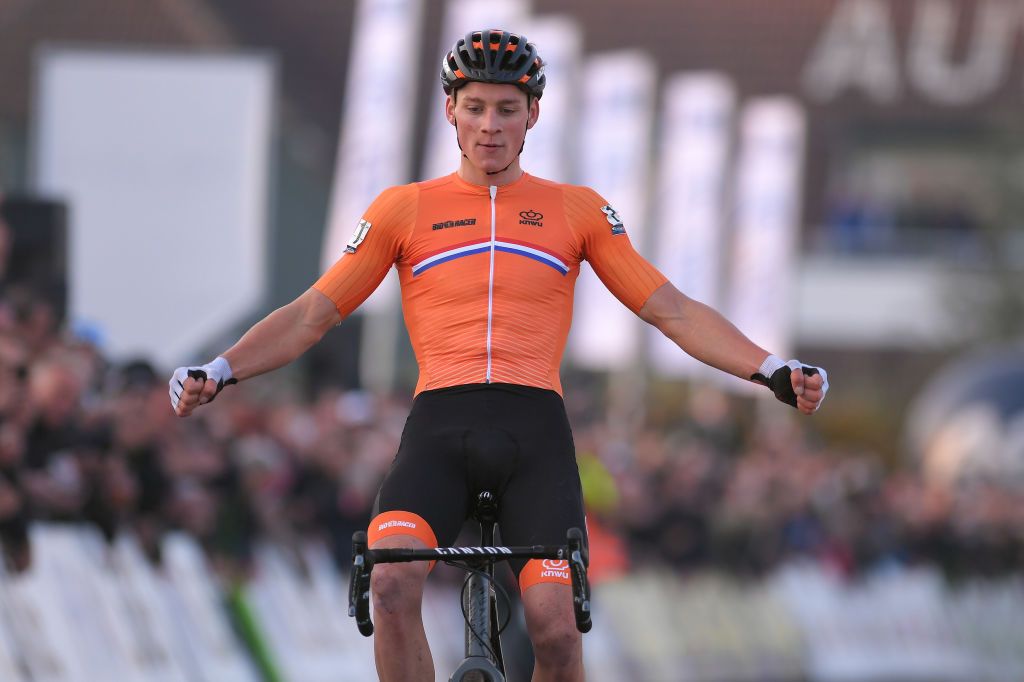 Mathieu van der Poel won a second European cyclo-cross title