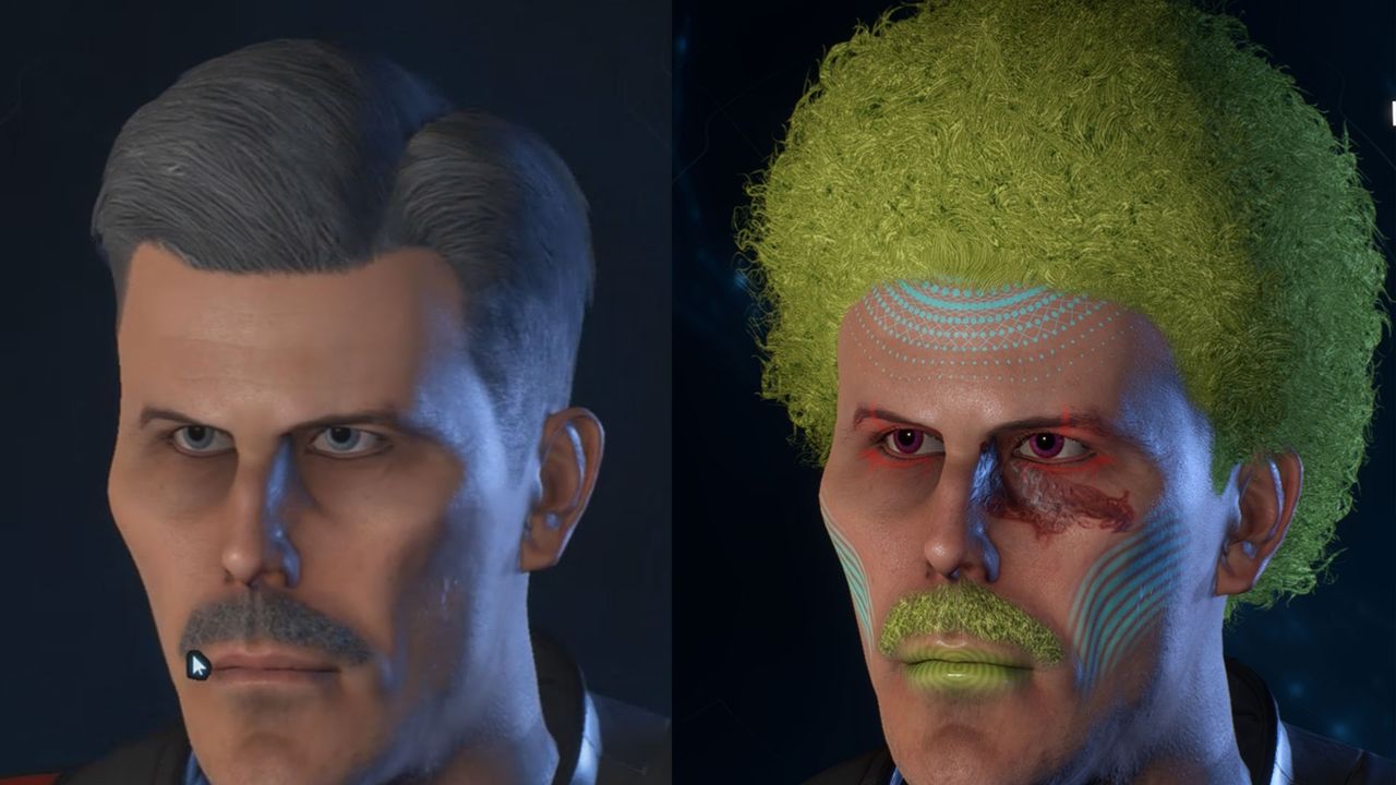 Kelly Stoops &mdash; Speaking of subtle splashes of color, here we have the before and after effects of long term space travel. He starts as a regular, if rather skeletal looking Joe, and ends in a clown troupe with a black eye. Andromeda is a rough place.