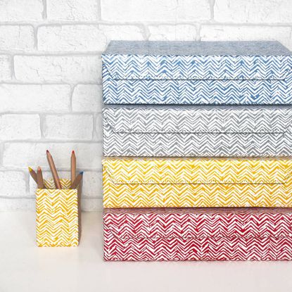Hand Drawn Chevron Magnetic Closure A4 Box