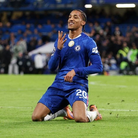 Joao Pedro of Chelsea celebrates scoring. (Photo by Chelsea Football Club/Chelsea FC via Getty Images)