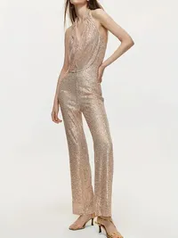Glitter Sequin Criss Cross Jumpsuit - £26.69