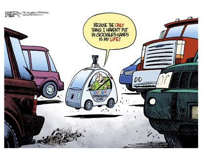 Editorial cartoon Google car