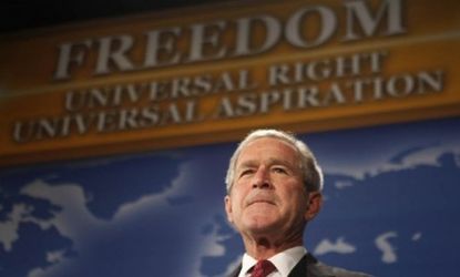 Bush's much-debated "freedom agenda" was intended to speed democracy to the Middle East.
