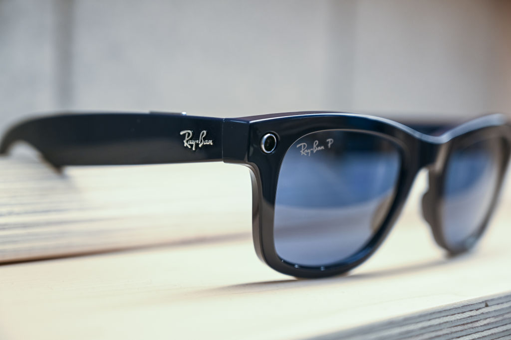 Ray-Ban Stories smart glasses during a media preview of the Meta Store  Photographer: David Paul Morris/Bloomberg