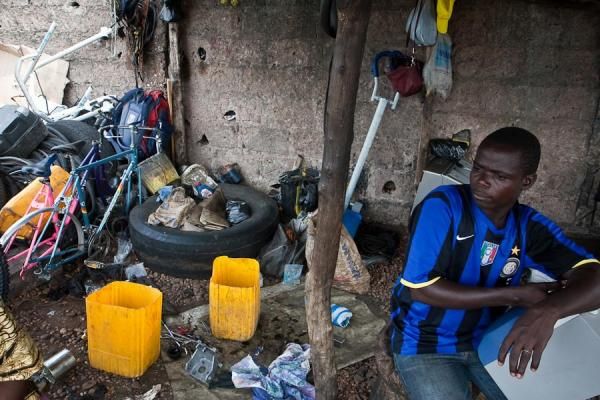 The bicycle workshop at the Zongo Market.