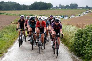 Riders endured a rainy stage 4 of the Simac Ladies Tour