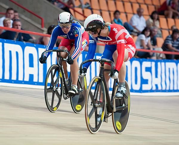 Rebecca Angharad James (Great Britain) in the women's sprint quarter finals.