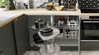 corner kitchen unit with pull out storage