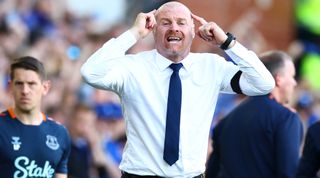 Everton manager Sean Dyche gestures during the Premier League match between Everton and AFC Bournemouth at Goodison Park on May 28, 2023 in Liverpool, England.