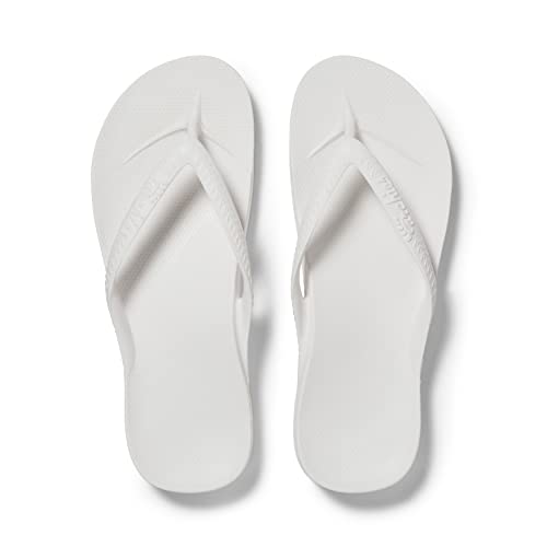 Archies Arch Support Flip Flops for Men & Women – Orthotic Sandals for Plantar Fasciitis Relief – Lightweight, Cushioning, Shock-Absorbing Sandals for Walking, Foot Pain - White (uk 3)