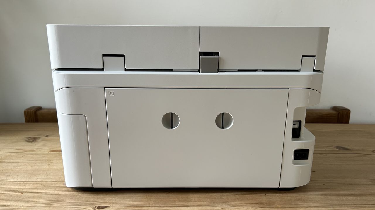 The Epson EcoTank ET-4950 series ink tank printer undergoing testing in a home office during our review process