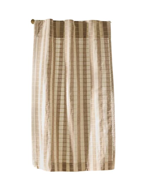 Cotton Woven Stripe Caf&eacute; Curtains, Set of 2