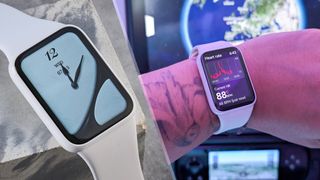 A person wearing a Xiaomi Smart Band 10 Pro smartwatch