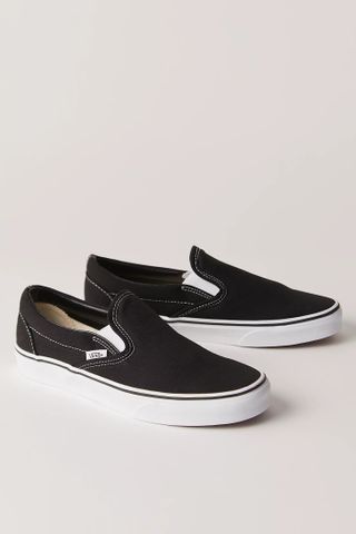 Vans, Pure White Classic Slip-On Sneakers