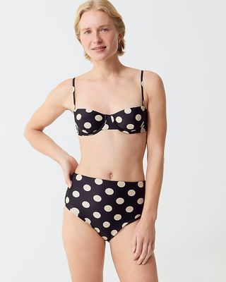 Balconette Underwire Bikini Top in Dot Print