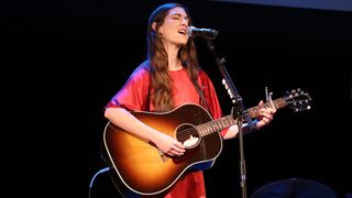 Weyes Blood performs at the 8th Annual Ally Coalition Talent Show at NYU Skirball Center on December 19, 2022 in New York City.