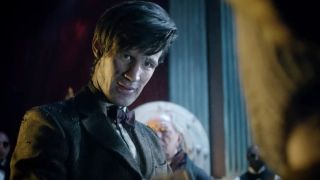 Matt Smith with dirt on his face as The Doctor.