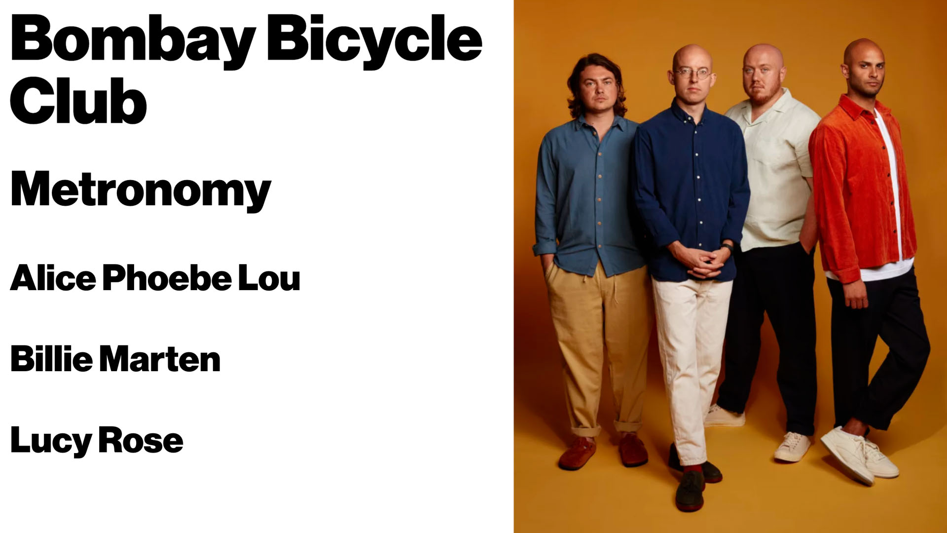 A photo of Bombay Bicycle Club. 
