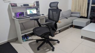 Flexispot C7 ergonomic office chair in a home office setup.