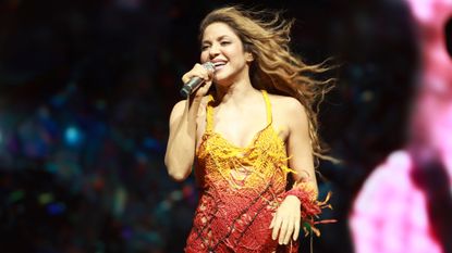 Shakira performs with Bizarrap at the Sahara Tent during the 2024 Coachella Valley Music and Arts Festival at Empire Polo Club on April 12, 2024 in Indio, California.