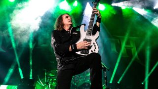 David Ellefson of Megadeath performs at Motorpoint Arena on January 30, 2020 in Cardiff, Wales