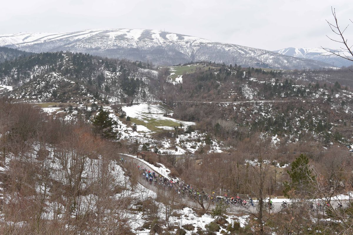 It was a cold day for the peloton