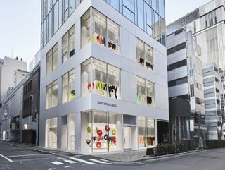 Glass-front exterior of Issey Miyake Ginza Tokyo store