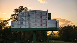 The Masters leaderboard during the 2022 tournament