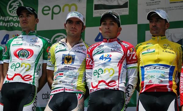 The Vuelta a Colombia jersey holders after stage 8.
