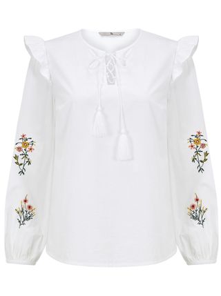 White embroidered blouse, £20, Tu at Sainsburys