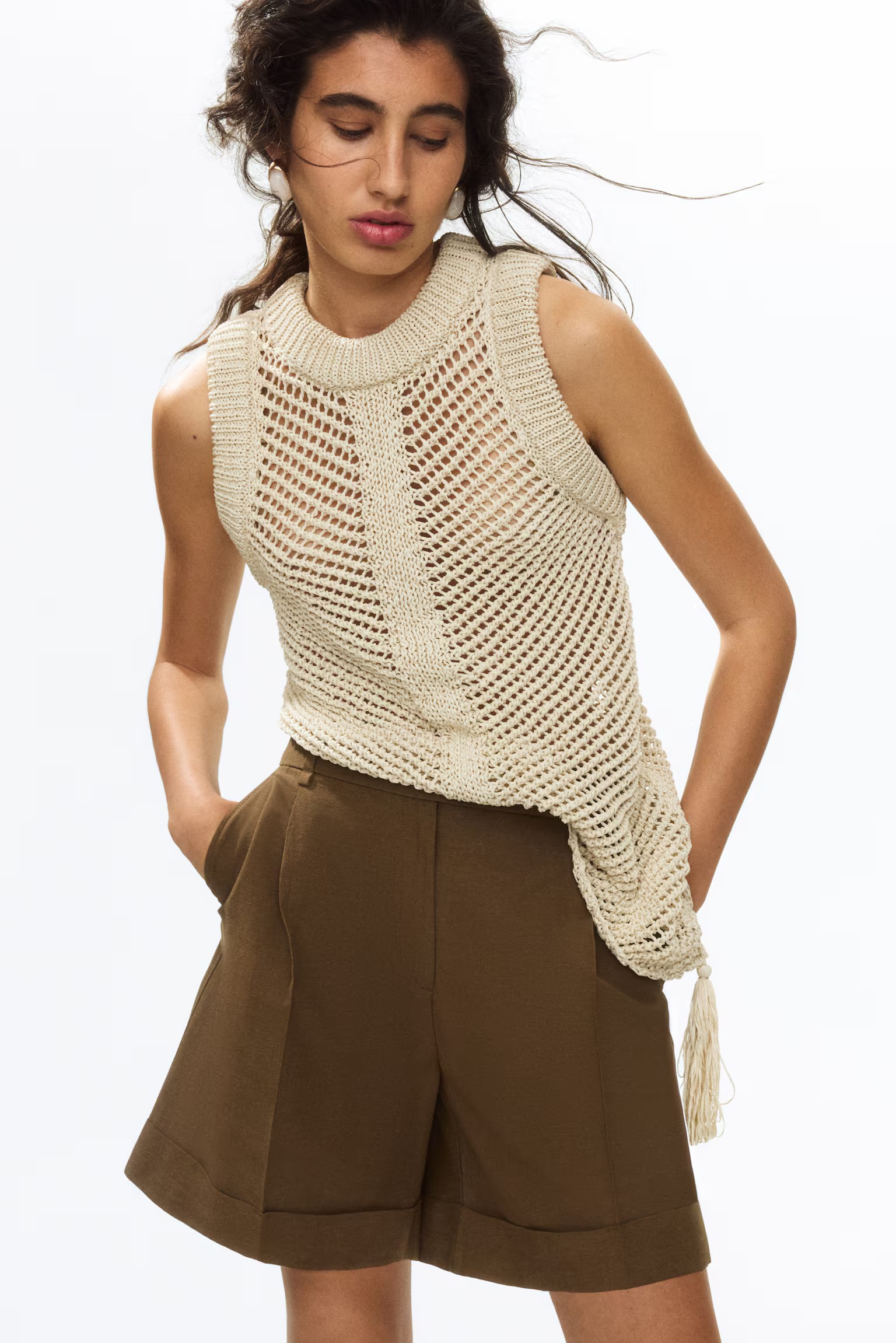 H&amp;amp;M, Tailored Linen-Blend Shorts