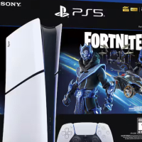 PlayStation 5 Slim Console Digital Edition Bundle With Fortnite Cobalt Star &amp; DualSense Wireless Controller - Midnight Black $428.98 At Best BuySave $100!