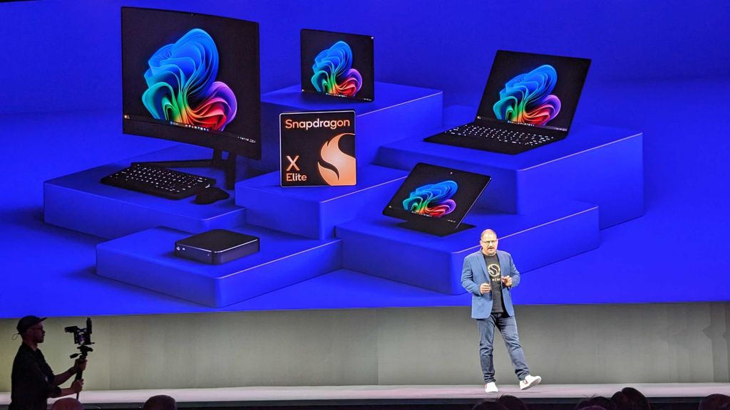Qualcomm Computex press event showing Snapdragon X Elite device types