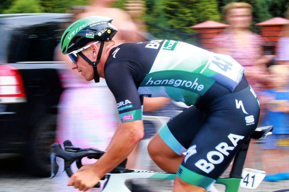 Pascal Ackermann in the peloton in early part of 151.5km stage 2