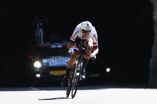 Warren Barguil en route to the finish during stage 13 at the Tour de France