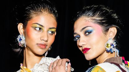 two models wearing eyeshadow from one of the best eyeshadow palettes