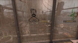 Drawing Gordon Freeman on a window using SoMNst's No VR mod 
