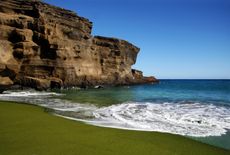 green beach sand