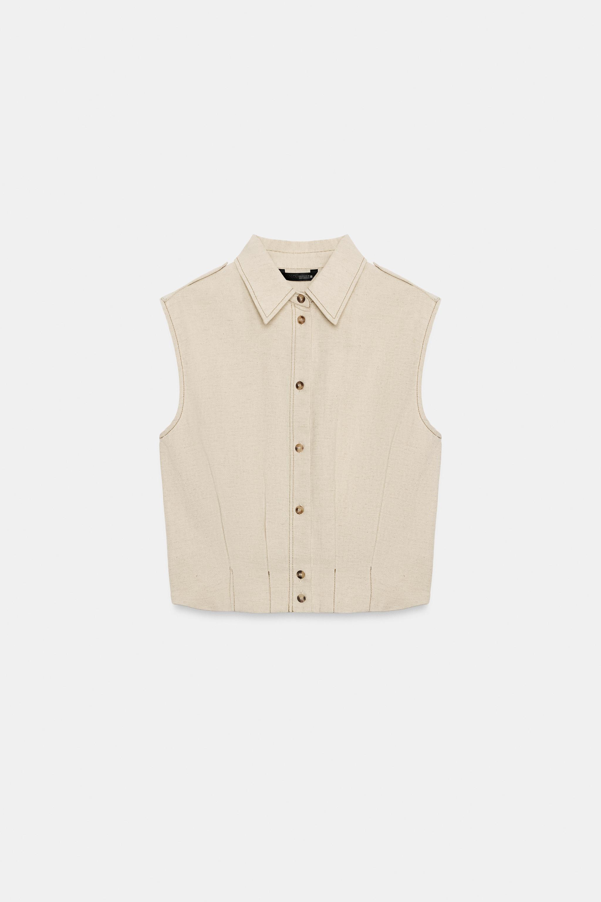 Sleeveless Linen Top