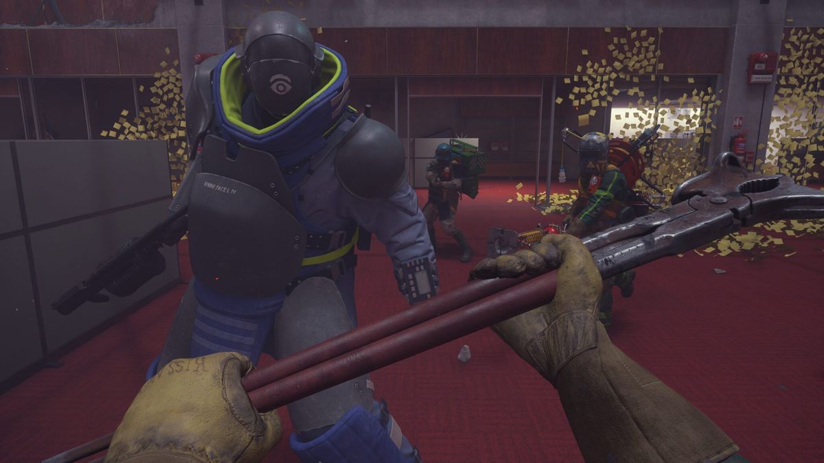 FBC: Firebreak screenshot showing a player going against a big infected enemy with a wrench