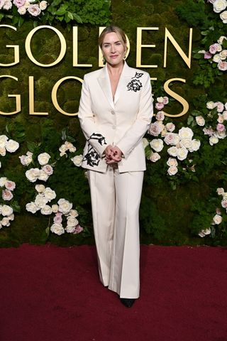 British actress Kate Winslet arrives for the 82nd annual Golden Globe Awards at the Beverly Hilton hotel in Beverly Hills, California, on January 5, 2025.