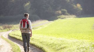 A man walking in a park 