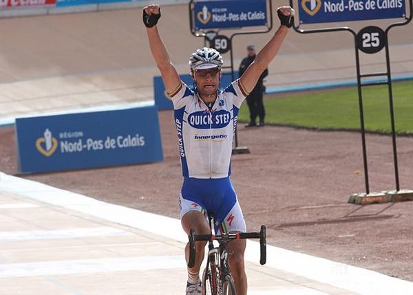 Tom Boonen (Quick Step) was jubilant after taking his second, and best, Paris-Roubaix
