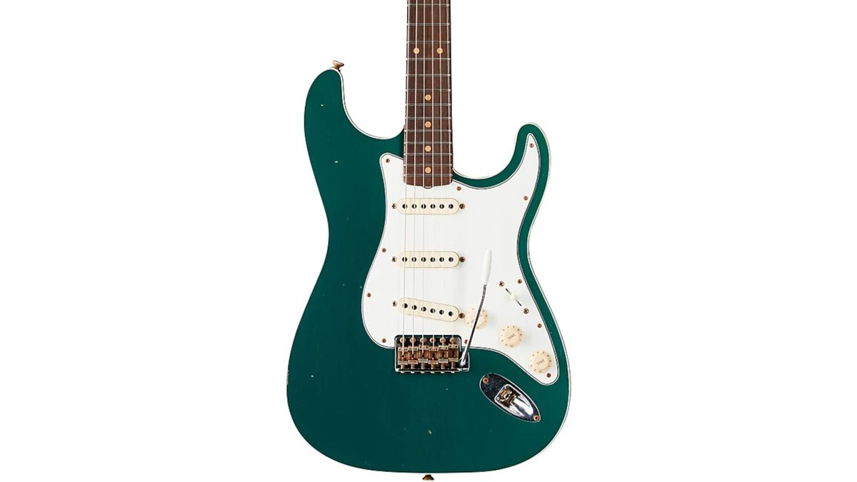 Fender Custom Shop Limited-Edition Double-Bound Stratocaster Journeyman Relic Electric Guitar Aged in Sherwood Green Metallic