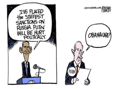 Obama cartoon Russia sanctions