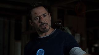 Tony Stark giving Harley Keener grief for breaking finger off Iron Man armor