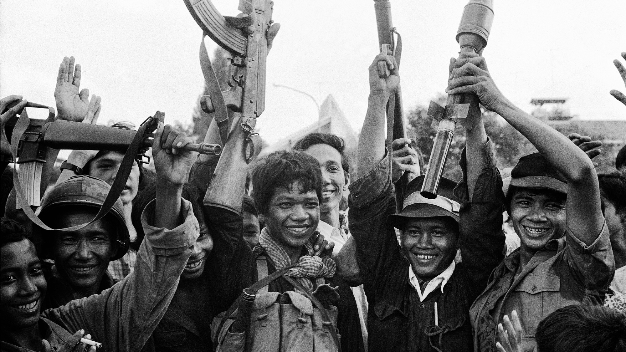 young members of Khmer Rouge celebrate